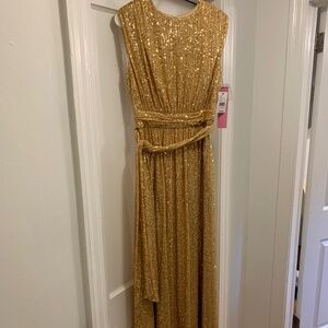 LDT Gold Sequin Ivy Goddess Dress - Size 2